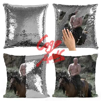 Vladimiras Putinas arklių china pagalvę | china Užvalkalas | Dviejų spalvų pagalvę | dovana jai | dovana jam | pagalvės | magic pagalvė